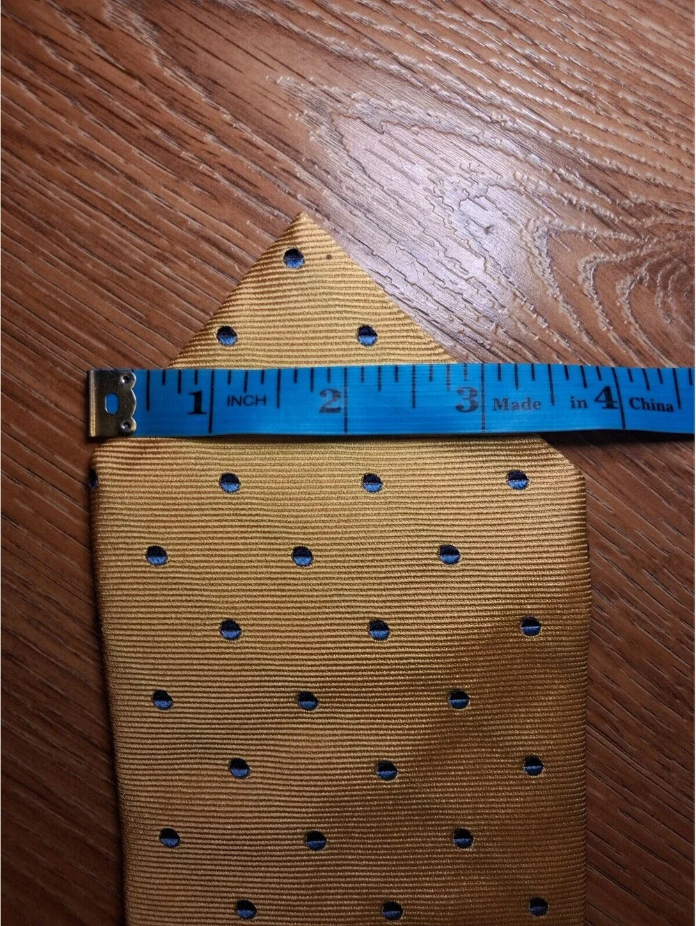 Brooks Brothers Silk Tie Yellow Polka Dot Made in USA Wide
